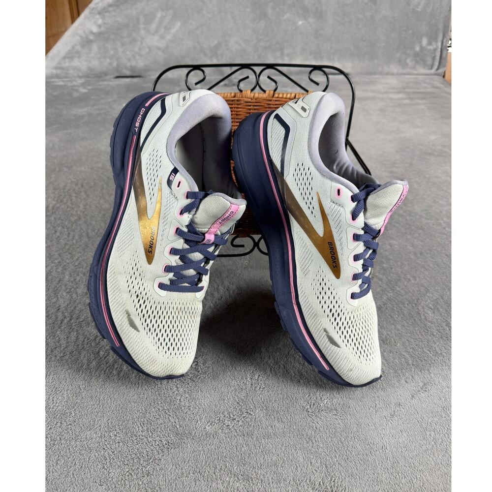 Brooks Ghost 15 Women’s Running Shoes Size 10.5 B Gray Navy Pink